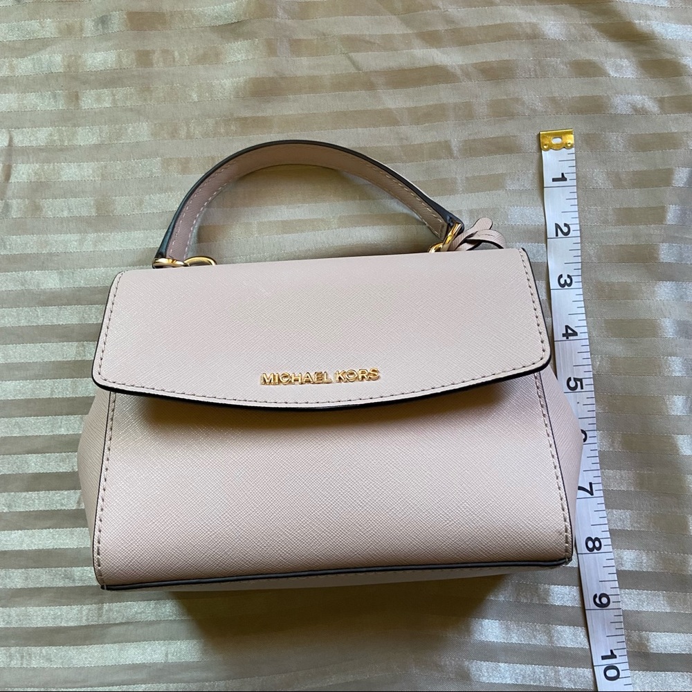 Michael Kors Crossbody Bag Ava Mini Saffiano Leather Misty Rose - Picture 4 of 8